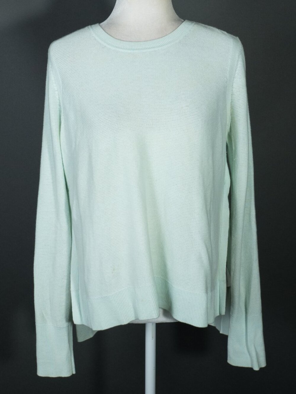 Banana Republic Pima Cotton Cashmere Sweater M Mint Green Side Slit
